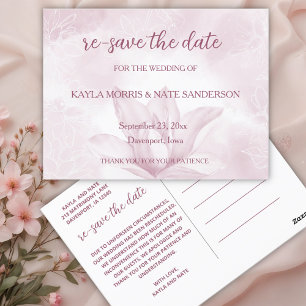Etheral Magnolia Flower, Bröllop Re Save Date Vykort