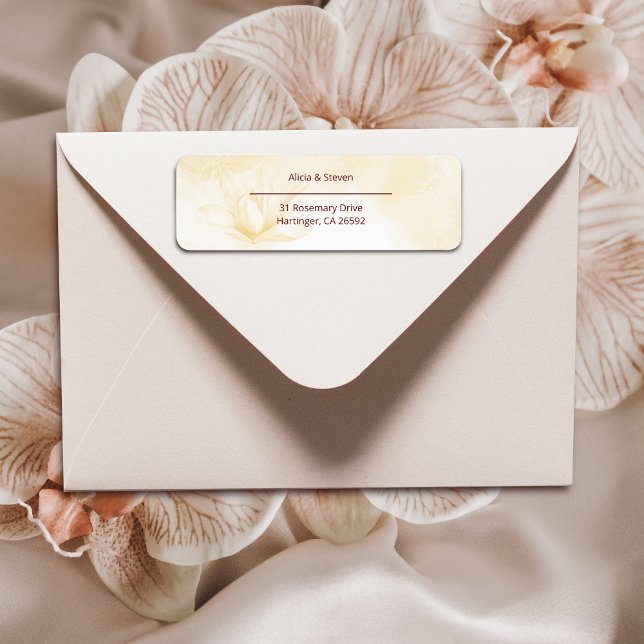 Etheral Magnolia Flower Returadress Etikett (Skapare uppladdad)