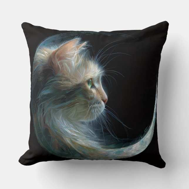 Etheral Måne Cat Dekorativ kudde (Framsida)