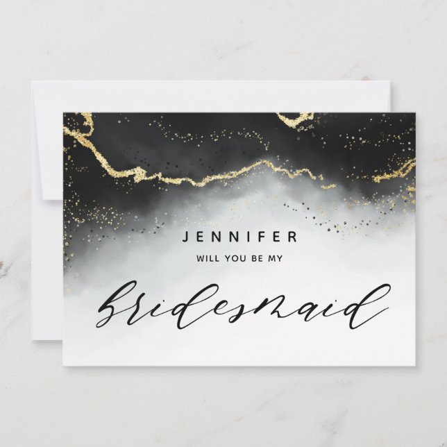 Etheral Mist Ombre Black Grått Bridesmaid Frieri (Framsida)