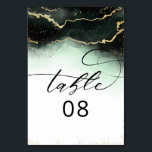 Etheral Mist Ombre Emerald Grönt Gilded Bröllop Bordsnummer<br><div class="desc">Etheral Mist Ombre Emerald Grönt Watercolor Moody Bröllop Design med handmålad vattenfärgsmisti tvättar tonande bakgrund struktur, guld folie ser veande linjer och spår av konetti punkter och kant. Ett trendig och Modern Leta efter vilken säsong som helst, med en mjuk drömmande färg-palett: Svart, Mint Grönt, Vit och guld, med en...</div>