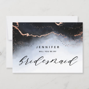 Etheral Mist Ombre Navy Blue Bridesmaid Frieri
