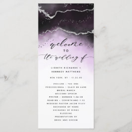 Etheral Mist Ombre Ultra Violet Bröllop Ceremony Program