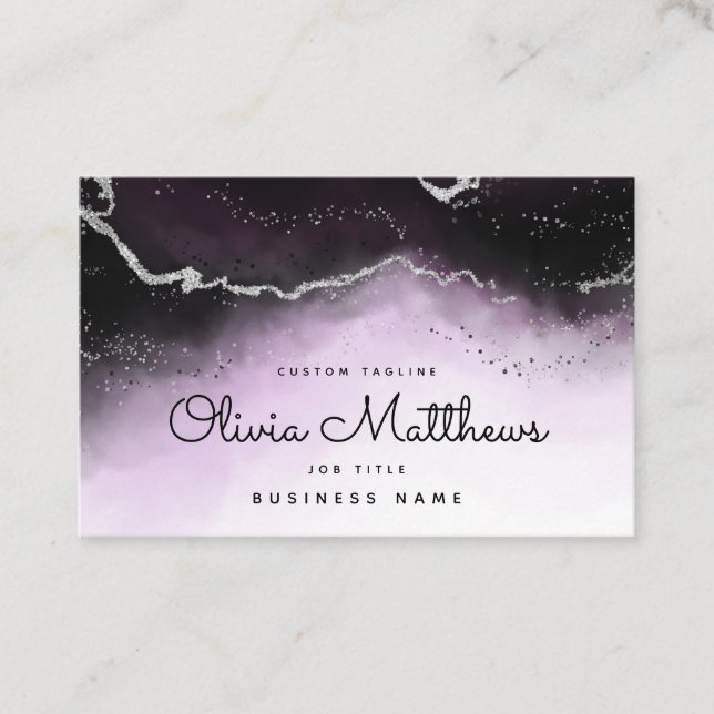 Etheral Mist Ombre Ultra Violet Watercolor Moody Visitkort (Framsida)