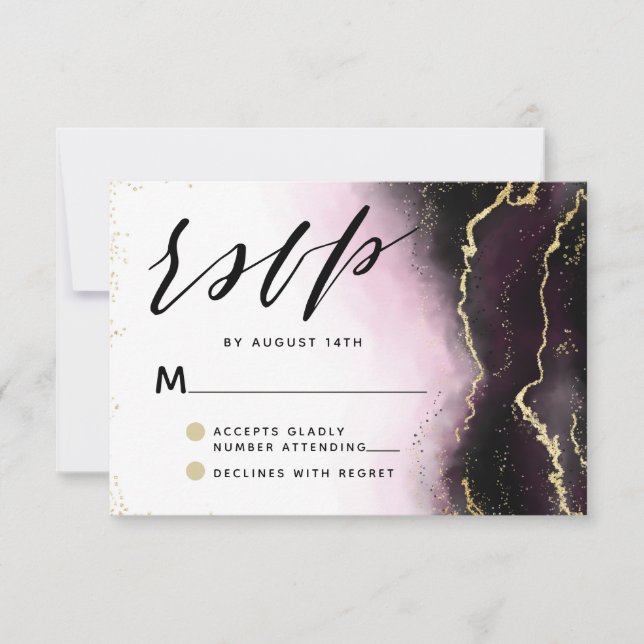 Etheral Mist Ombre Vin Burgundy Moody Bröllop OSA Kort (Framsida)