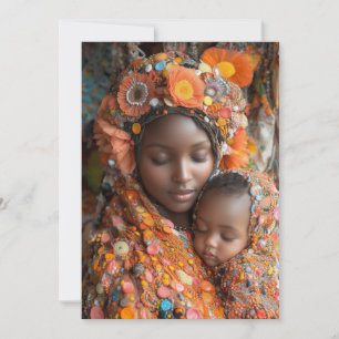 Etheral Mor Child Vibrant Traditional Attire Inbjudningar