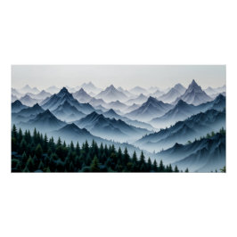 Etheral Mountain Vista Perfect Poster