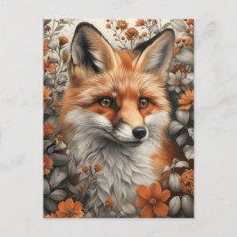 Etheral Mystic Fox in Enchanted Forest Vykort