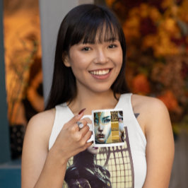 Etheral Mystical Fantasy Art Black och Guld Kaffemugg