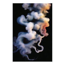 Etheral Mystical Smoke Abstrakt Art Poster
