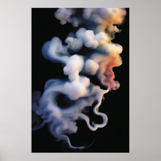 Etheral Mystical Smoke Abstrakt Art Poster