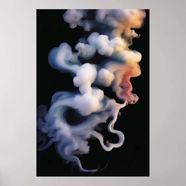 Etheral Mystical Smoke Abstrakt Art Poster (Framsidan)