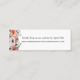 Etheral Peach Blommigt Osa på webbplats Mini Visitkort