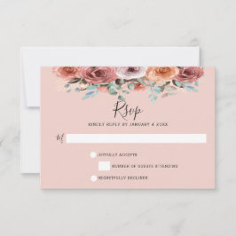 Etheral Peach & Blue Mint Blommigt OSA Kort