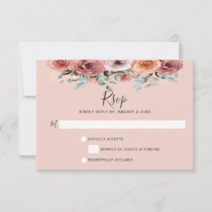 Etheral Peach & Blue Mint Blommigt OSA Kort