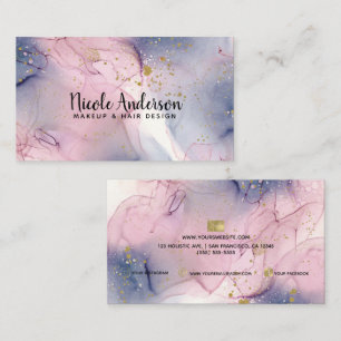 Etheral Periwinkle Rosa Guld Inky Fantasy Makeup Visitkort