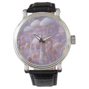 Etheral Plush Mushroom Garden,Soft Pastel Fantasy Armbandsur