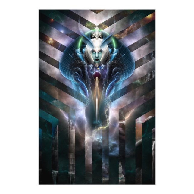 Etheral Queen of Galaxy Photo Print Fototryck (Framsidan)