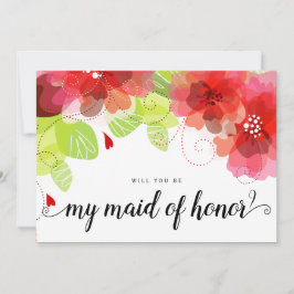 Etheral Red-blommor blir min maid of honor Inbjudningar