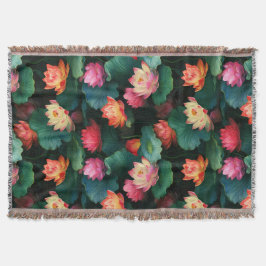 Etheral Rosa Lotus Flowers, Art nouveau Inspired Filt