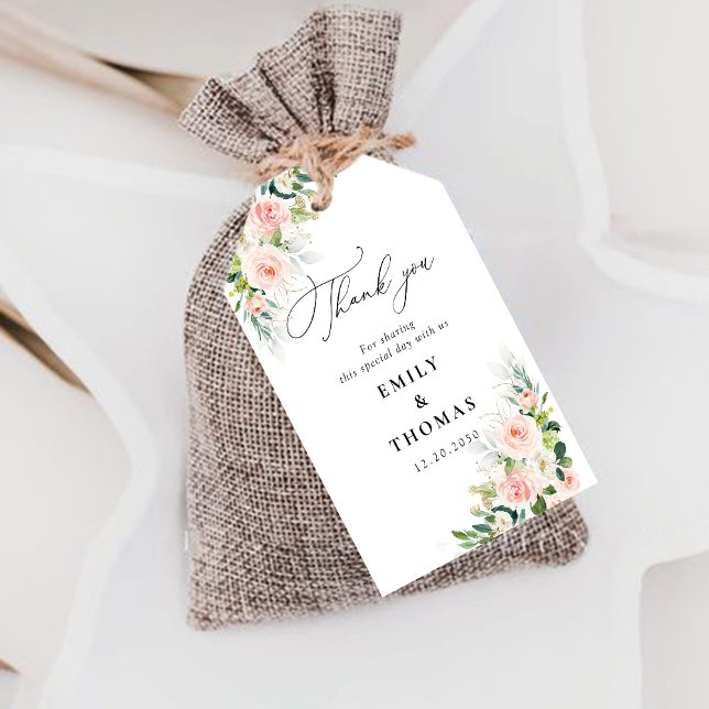 Etheral  Rosa ros Bröllop Gift Märkre Presentetikett (Skapare uppladdad)