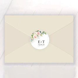 Etheral Rosa ros Bröllop Runt Klistermärke