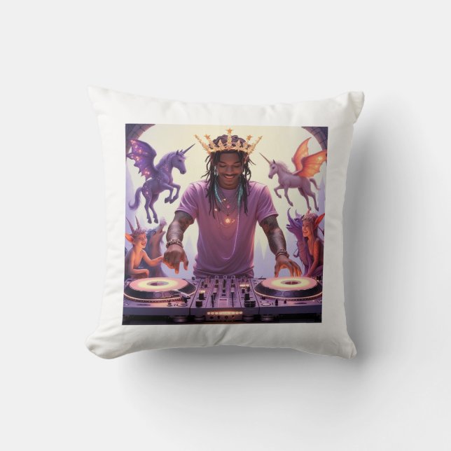 Etheral-rytm: Fantasy DJ Pillow Design Kudde (Framsida)