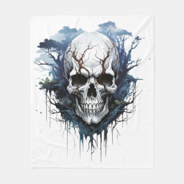 🌑 Etheral Skull Illusion Fleece Blanket 💀