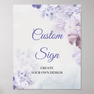 Etheral vår lila damstosty Blue ro anpassningsbar Poster