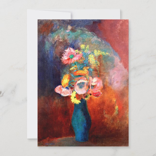 Etheral Vas of Flowers, målning av Odilon Redon Kort (Framsida)