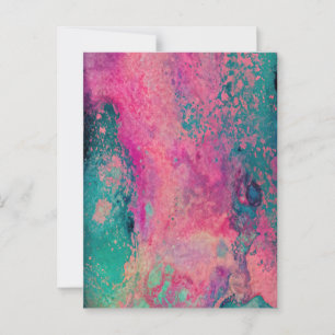 "Etheral Vellum" - Rosa Teal Blue-Abstrakt Vykort