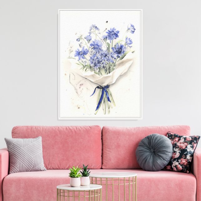 Etheral Violet Bouquet Canvastryck (Insitu (Vardagsrum))