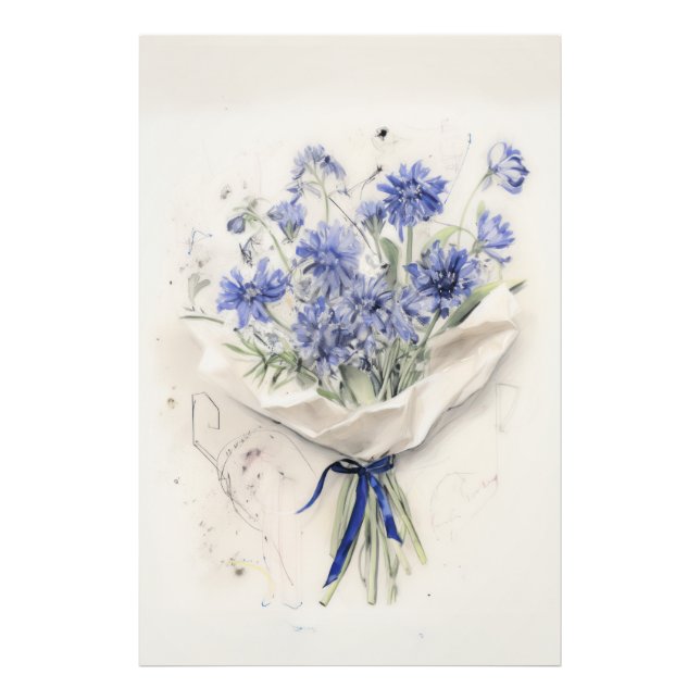 Etheral Violet Bouquet Fototryck (Framsidan)