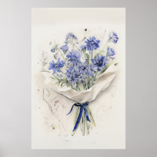 Etheral Violet Bouquet Poster