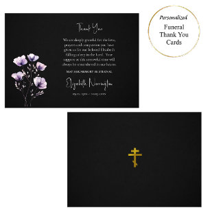 Etheral Violet Flowers Orthodox Christian Funeral Tack Kort