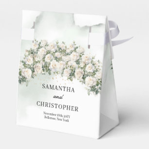 Etheral vit ros wandegreenery guld bröllop presentaskar