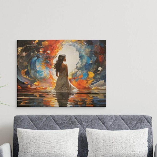 Etheral Watercolor Abstrakt Woman i Vatten Poster (Skapare uppladdad)