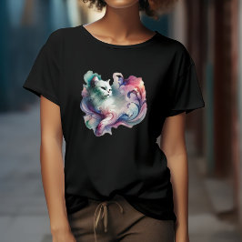 Etheral Watercolor Cat T Shirt