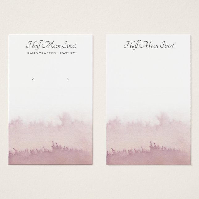 Etheral Watercolor Earring Jewelry Visning Card Visitkort (Framsida & baksida)