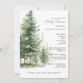 Etheral Watercolor Forest Woodland Baby Shower Inbjudningar