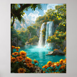 Etheral Waterfall i Vår Poster