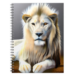 Etheral White Majestic Lejon Anteckningsbok