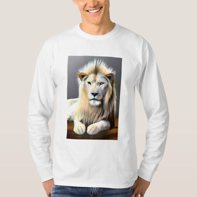 Etheral White Majestic Lejon T Shirt (Framsida)