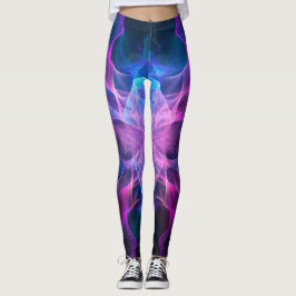 Etheral Wisps: Blue & Mauve Kirlian Art Leggings