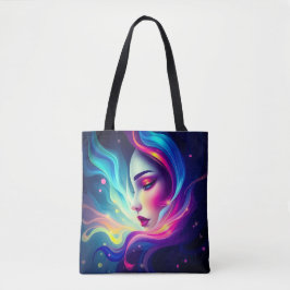 Etheral Woman med färgat flytljus Tote Ba Tygkasse