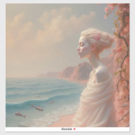 Etheral Woman på Dreamy Beach Klistermärken