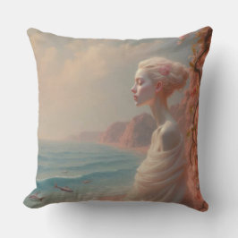 Etheral Woman på Dreamy Beach Kudde