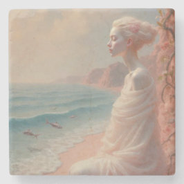 Etheral Woman på Dreamy Beach Stenunderlägg