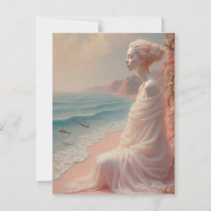 Etheral Woman på Dreamy Beach Vykort