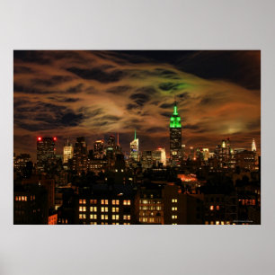 Etheralmoln: NYC Skyline, Empire state Bldg Poster